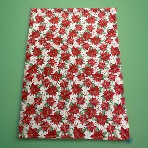 Vintage Trim A Home Christmas Tablecloth Red Fabric Holiday 60" X 84" KMART